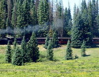 GDMBR: The Cumbres-Toltec Scenic Railroad Train at Cumbres Pass, Colorado.